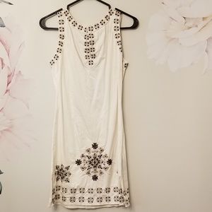le chateau white embroidered dress